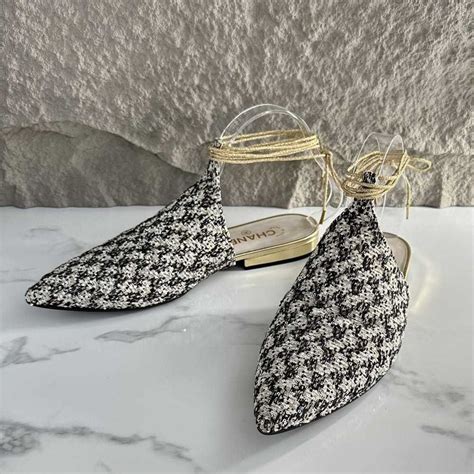 chanel tweed mules